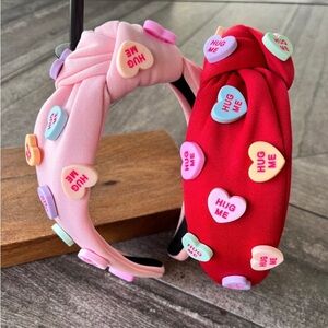 Conversation Heart Top Knot Hug Me Headband NEW Choose your color